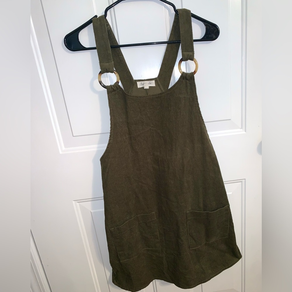 Full Circle Trends Forest Green Corduroy Dress